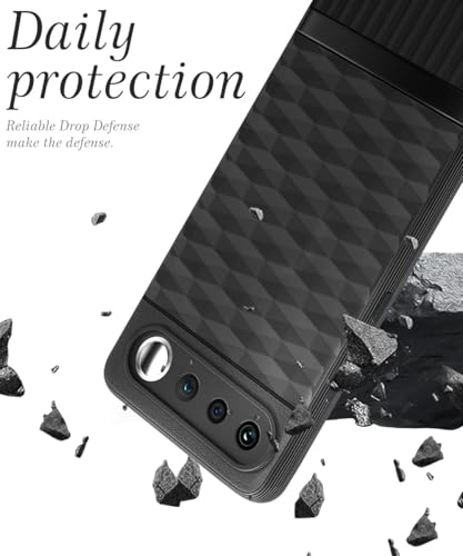 Image of WOW IMAGINE Back Cover for Realme 16 5G with Hexa Cube Design | Ultra Slim Soft Rubberised Case | Inner Velvet Fabric | Flexible Mobile Case | Camera Protection - Black