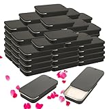 YAYODS 100 Pack Mini Tin Box Small Tin Containers with Slide Top Lids, Empty Mini Metal Tins with Lids for Storage Candies, Jewelry, Crafts, Pills, 2.36 X 1.3 X 0.4 (Black)
