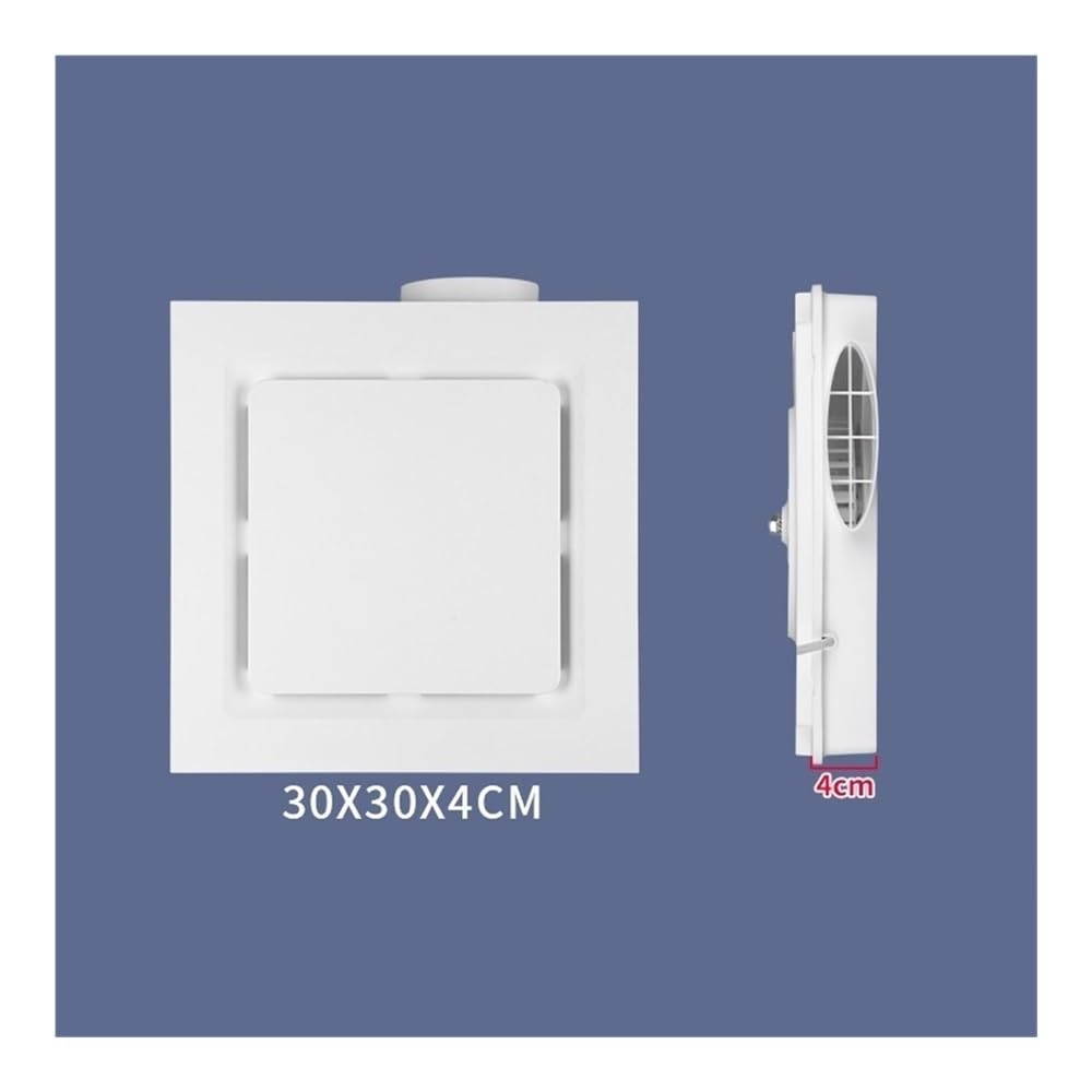 Ventilatore di scarico del bagno, Ventilatore di scarico ultrasottile silenzioso da 4 cm for cucina, bagno, 30 * 30 cm, per Soffitta, Garage, Pollaio