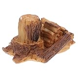 Modèle de tas de bois : les mini-figurines de gnomes féeriques en résine complètent la souche d'arbre, créant une scène magique dans votre micro-paysage ou jardin féerique. décorations pour souche d'arbre, accessoires pour jardin féerique