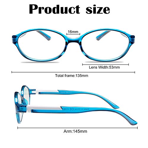Tishui Reading Glasses For Women Blue Light Blocking Oval Computer Readers +2.50 Ladies Magnifying Cheaters Glasses With 4 Colorful Cases #TOP3