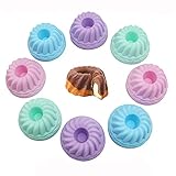 Größe & Farbe & Menge - 6.5 cm (oben), 4.5 cm (unten), 3 cm (hoch). Enthält 4 Farben von Rosa lila, rosa blau, rosa, rosa blau, insgesamt 12 Silikonformen, jede farbe enthält 3 silikon muffin förmchen.