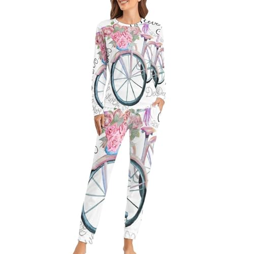 Pyjama femme bicyclette à fleurs pour des soirées cocooning confortables
