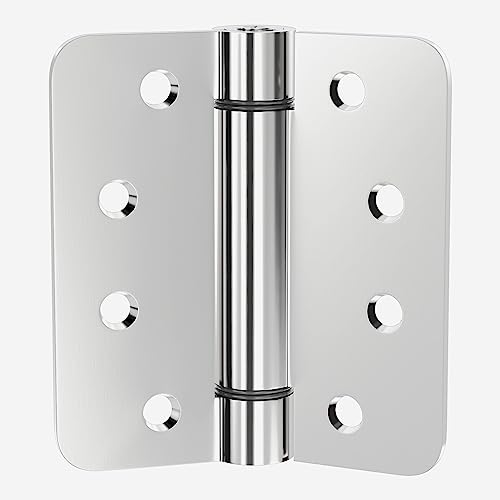 Hinges Self-Closing Door Hinges 4Inch Stainless Steel Hinges Spring Hinge Heavy Duty Hinges With 5/8” Radius Corner-Pack Of 1 #TOP5