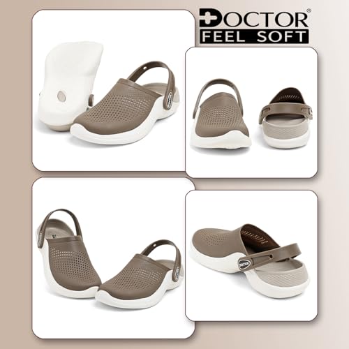 Image of Men EVA Clogs with Adjustable Back Strap | Lightweight Cushioned Footbed | Anti-Slip Sole | Everyday Wear Indoor & Outdoor Sandals for Men