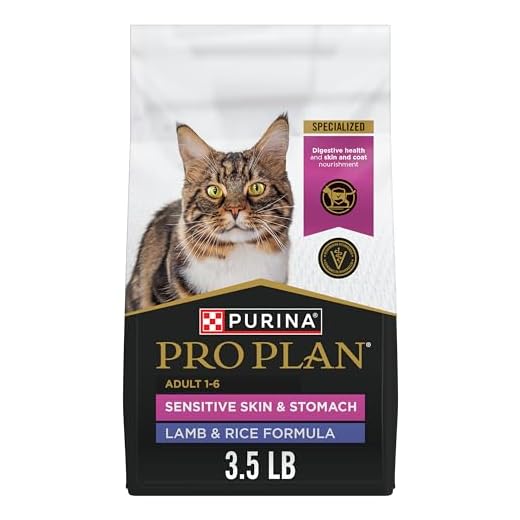 Purina Pro Plan Sensitive Skin and Stomach Cat Food, Lamb and Rice Formula - 3.5 lb. Bag
