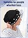 SATINIOR 4 Pieces African Women Turban Cap Beaded Headscarf Beanie Twisted Braid Wrap Hat Faux Pearl Headwrap, Black, Gray, Yellow, Royal Blue, M