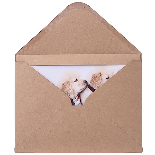Litpoetic 100 Pack Photo Frame Cards with Envelopes 4x6 Paper Picture Frame Notecards Photo Card Holder for Graudation Father's Day Teacher Appreciation Wedding Birthday Classroom DIY Craft,Kraft by Litpoetic - Image 7