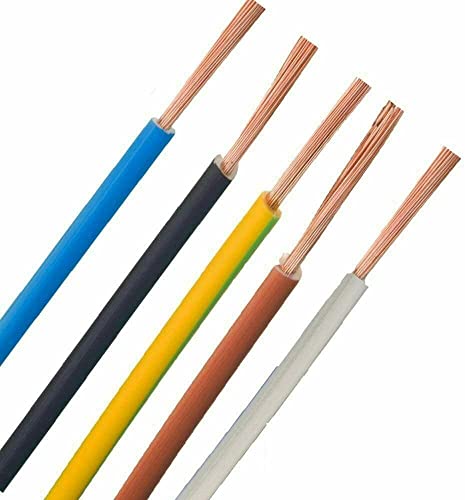 Verdrahtungsleitung H07V-K 0,5mm² 0,75mm² 1mm² 1,5mm² 2,5 mm² 4mm² 6mm² 10mm² 16 mm ² schwarz blau grün gelb grau braun *Meterware* PCV Einzelader feindrähtig, Größe: 10,0mm², Farbe: Blau Cover