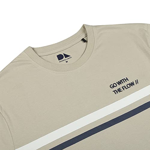Image of Dennis Lingo Men's Pure Cotton Striped Half Sleeves Casual T-Shirt