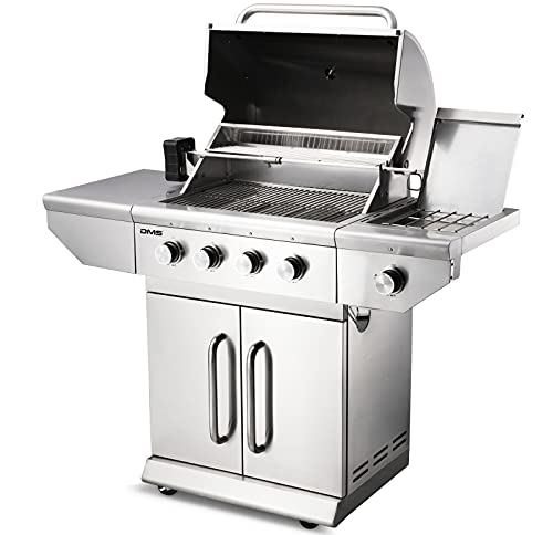 Gasgrill mit Seitenbrenner von DMS in Edelstahl für Grillwagen