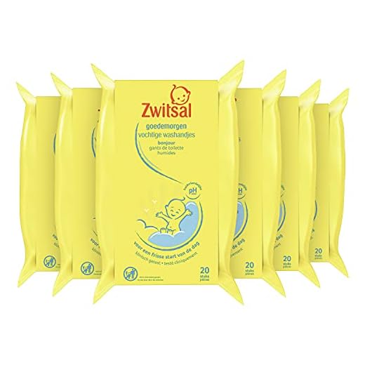 Zwitsal Bonjour Bébé Gants de toilette humides pour un nouveau départ de la journée - 6 x 20 pièces - Emballage avantageux