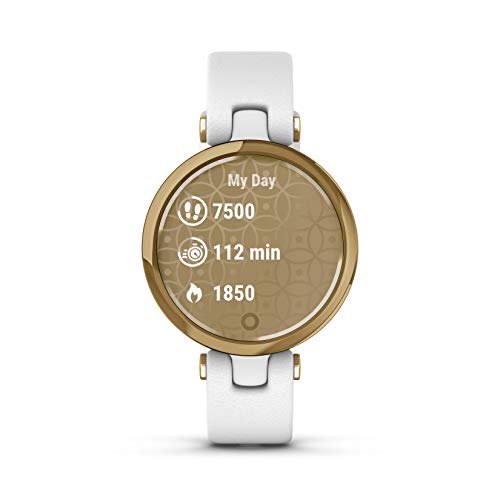 Wearable4U Garmin Lily Women’s Fitness Classic Smartwatch Power Bundle (Light Gold Bezel With White Italian Leather Band) #TOP2