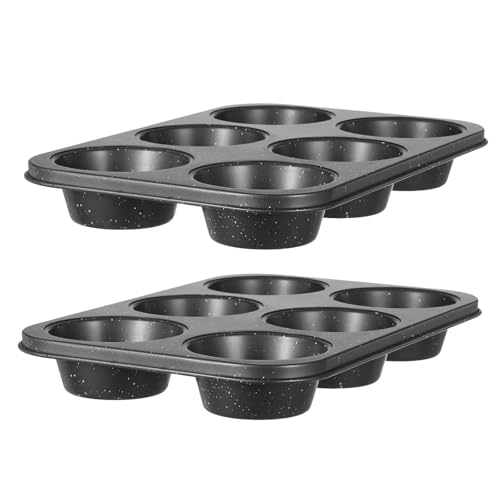 Walooza Jumbo Muffin Pan 2 Pack, Nonstick 6 Cup Muffin...