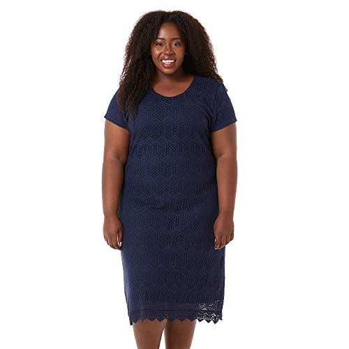 Amazon.com: Downeast Women's Short Sleeve Lace Peaceful Dress, Navy, XX  Large : Clothing, Shoes & Jewelry