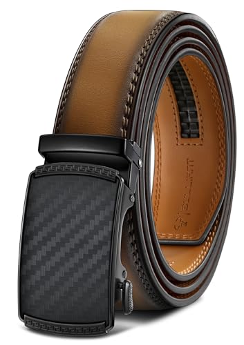 Image of Men's Belt,Bulliant Leather Adjustable Belt for Men Dress Casual 1 3 /8,Trim to Fit