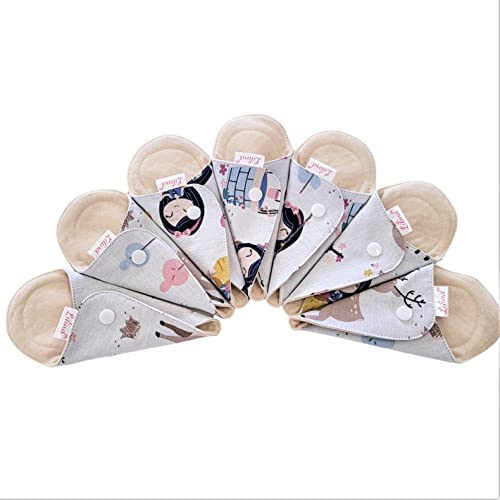 Lilind® 7 x Thong Slipeinlagen, lässig, ultradünn, wiederverwendbar und waschbar, 100 % Baumwolle Cover