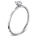 Produktbild Autiga edler Verlobungsring mit Zirkonia Stein, Damen-Ring Solitär-Ring aus Edelstahl Silber 51 - Ø 16,20 mm