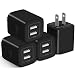 X-EDITION USB Wall Charger, 4-Pack 2.1A Dual Port USB Cube Power Adapter Wall Charger Plug Charging Block Compatible with Phone Xs Max/Xs/XR/X/8/7/6S/6 Plus, Pad, Samsung, Android Phone (Black)