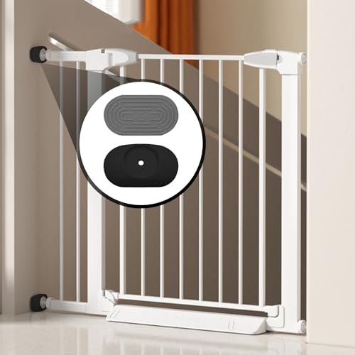 4-teilige Schutzwandmatte für Treppen und Türen, Kindersicherheits-Türzubehör, Türwandschutz, druckmontiertes Babygitter-Zubehör, geeignet für breite Treppentüren, Schutzgeländer. (Schwarz)