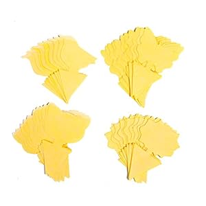 Allein 44 stuks gele stickers, gele borden, klein, insteekbare vliegenval, vliegenval met patroon, voor kamerplanten en…