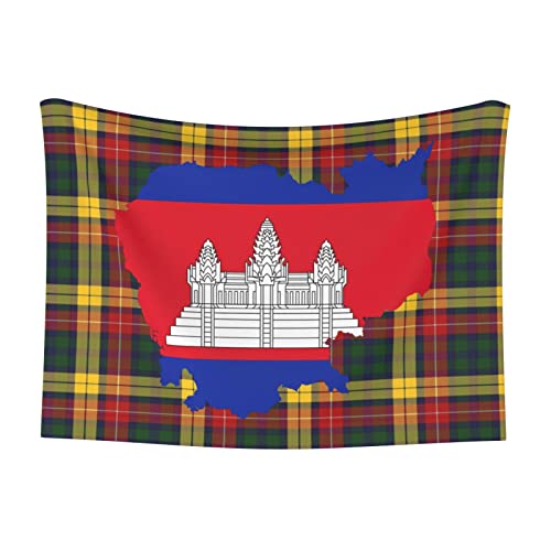 Flag Map of Cambodia Soft and Cozy Pet Blanket for Dogs and Cats - Versatile and Comfortable Medium