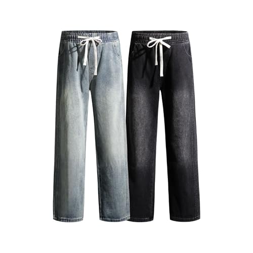 Men's Summer Americana Jeans High Street Side Stripe Loose Straight Leg Jeans4