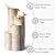 Glitzhome 31.75" H Outdoor Water Fountain with LED Lights and Pump, 4 Tier Dandelion Texture Vase Shaped Ceramic Floor Standing Fountain with Birds for Porch Deck Garden Patio Backyard, Sand Beige