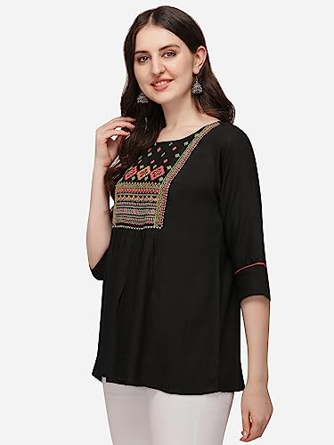 Image of Riva Enterprise Rayon Fabric with Embroidery Stitched Top