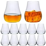 Ufrount Stemless Wine Glasses Set of 12,8 OZ Tulip Shaped Whiskey Tasting Glass Snifter,Old Fashione
