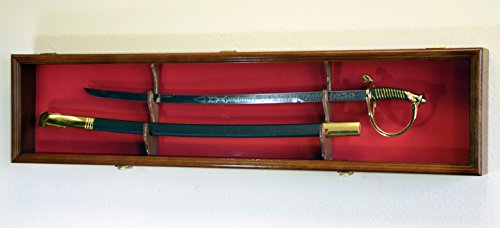 1 Sword Display Case Cabinet Stand Holder Wall Rack Box - Lockable w/