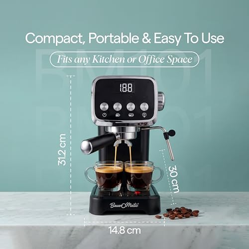 Image of BM101 Espresso Coffee Maker Machine for Home & Office with Milk Frother I Cafe Style Latte, Cappuccino & Other Beverages I 1350 Watts, 20 Bar Pump 1.2 Ltr. Water Tank I 1 Yr Warranty