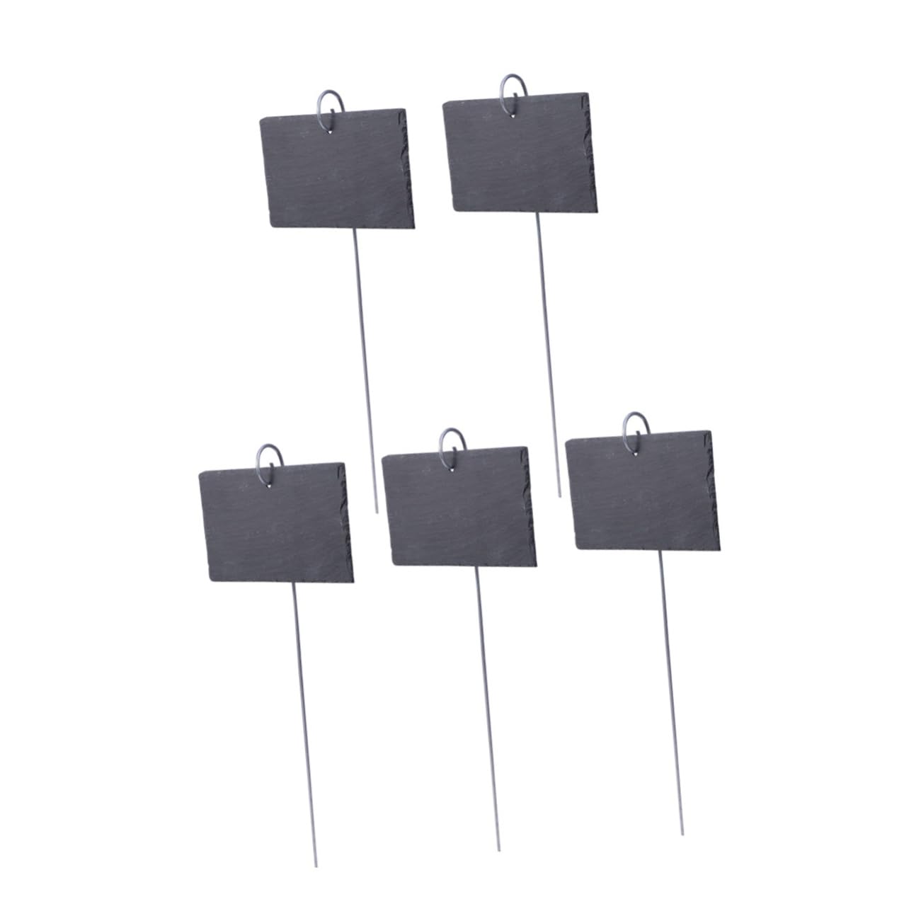 Etiqueta Colgante de Jardinería de Pizarra E Hierro 5 Piezas | Rectangular, Negro, para Flores y Plantas, Uso en Jardín y Rocallas, Clasificación Sencilla