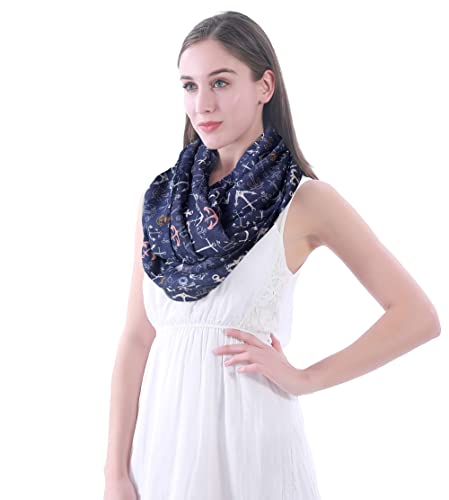 Nautical Anchor Print Women's Infinity Scarf Lightweight3