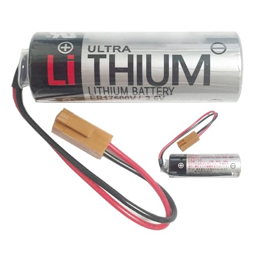 Batterie ER17500V CS1W-BAT01 3,6V 2700mAh avec prise marron pour automate