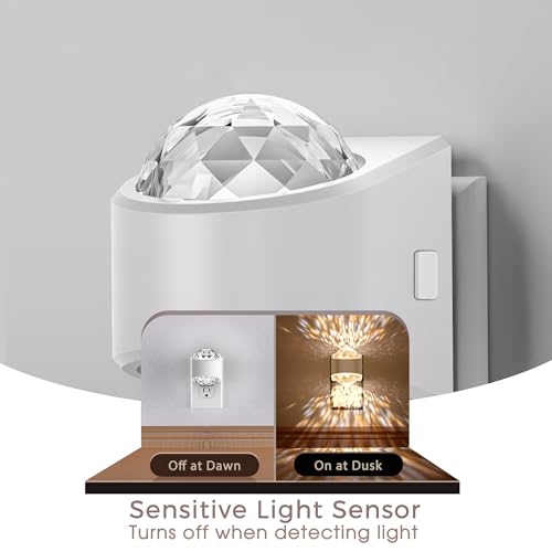 Image of Briignite Night Light, [4 Pack] Night Lights Plug into Wall, LED Projector Night Light, Soft White for Bedroom, Dimmable Brightness Dusk to Dawn Nightlight for Kids, Bathroom, Home Decor, Gaming Room