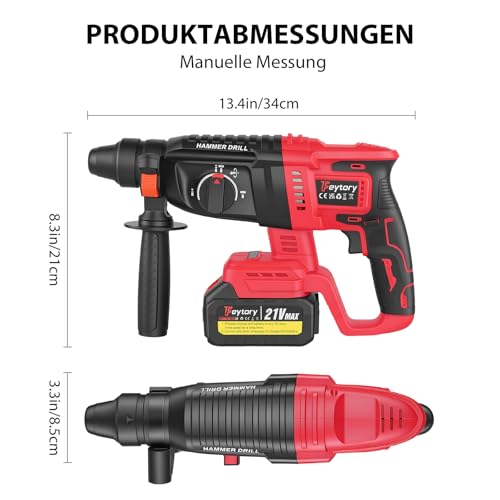21V Bohrmaschine Schlagbohrer SDS-plus Bohrhammer Schlagbohrmaschine Zubehör â Bild 3