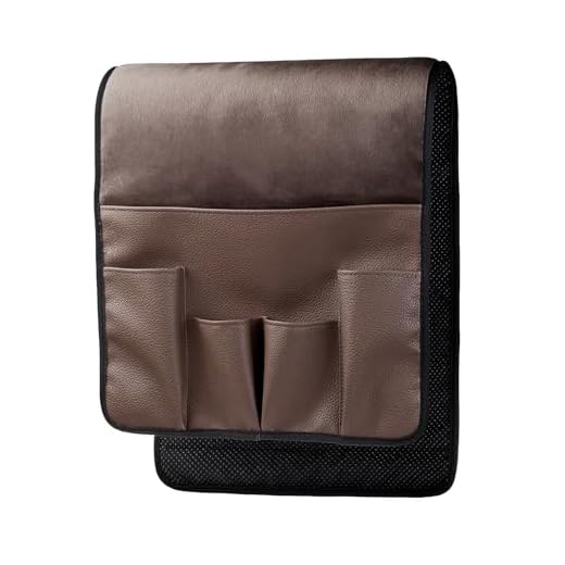 Wanty Velvet Sofa Couch Chair Armrest Soft Caddy Organizer Holder for Remote Control, Cell Phone, Book, Pencil (Brown)