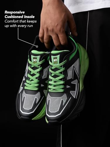 Image of The Souled Store MACH Men and Boys Lace Up Running Technical Trainer Ripstop Base Cushioned Insole Rubber Outsole Tie Up Closure Lightweight Sporty Casual Sneakers