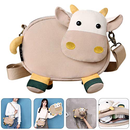 KESYOO Bolsas Crossbody Bolsa de Lona de PelÃºcia Em Forma de Vaca Bolsa de Ombro Casual Bolsa Hobo