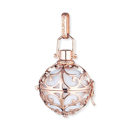 Preisvergleich Produktbild Engelsrufer Damen Classic Anhänger M 925er-Sterlingsilber Rotgold vergoldet mit weißer Klangkugel Zirkonia ER-01-MR