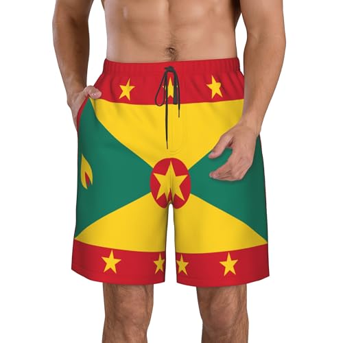 CUTEDWARF Flag of Grenada Men's Swim Trunks Beach Swimwear Beach Shorts Summer Board Shorts3