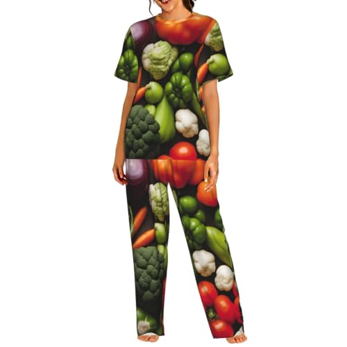 Pyjama court femme légumes idéal pour vos week-ends de détente