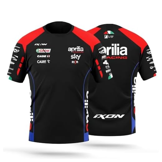 PRORACER Camiseta Hombres Replica Aprilía MotóGP (FR/ES, Letras, L, Regular, Regular, Negro)