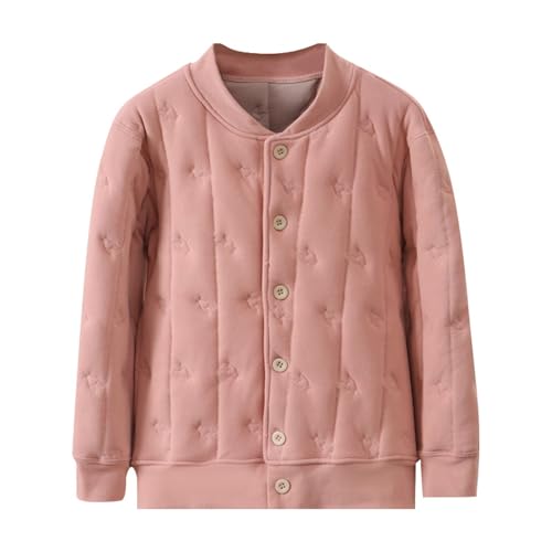 sfdgfhyf Girls Boys Winter Coat Fleece Lined Quilted Jacket Padded Coat Kids Button Down Cotton Thicken