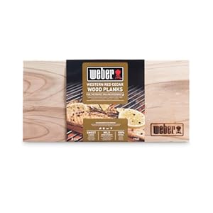 Weber Zendernholz Räucherbretter - Mittel (30 x 15cm), 2er Pack, süßes, mildes Aroma, ideal für Käse, Gemüse, Fisch und Geflügel, aus natürlichen Holzarten (17522)