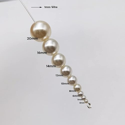 Miniatura 4 de INSPIRELLE 7000 cuentas blancas de perlas de imitación de 0.157 in, cuentas espaciadoras redondas de acrilonitrilo butadieno estireno sueltas para