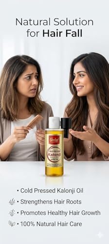 Image of Govind Oils Cold Pressed Kalonji (Black Seed) Oil 100ml - Organic Certified 100% Pure for Hair Growth, Hair Fall
