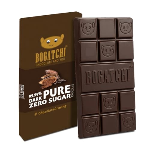 Image of BOGATCHI Premium 99% Dark Chocolate | Pure | Real Cocoa Intense Dark Chocolate, 80 gm