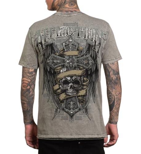 Affliction Men's Reversible T-Shirt, Skull Design2